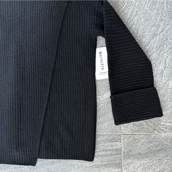 NWT Athleta Azalea Merino Wool Cashmere Oversized Sweater in Black XXS - Picture 7 of 16